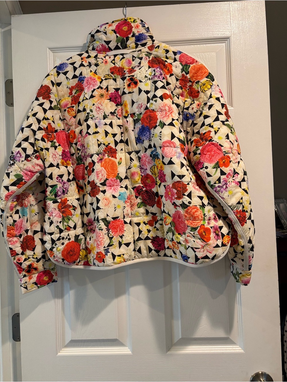 Floral Quilted womens free people Jacket - White Multicolor - Picture 2 of 6